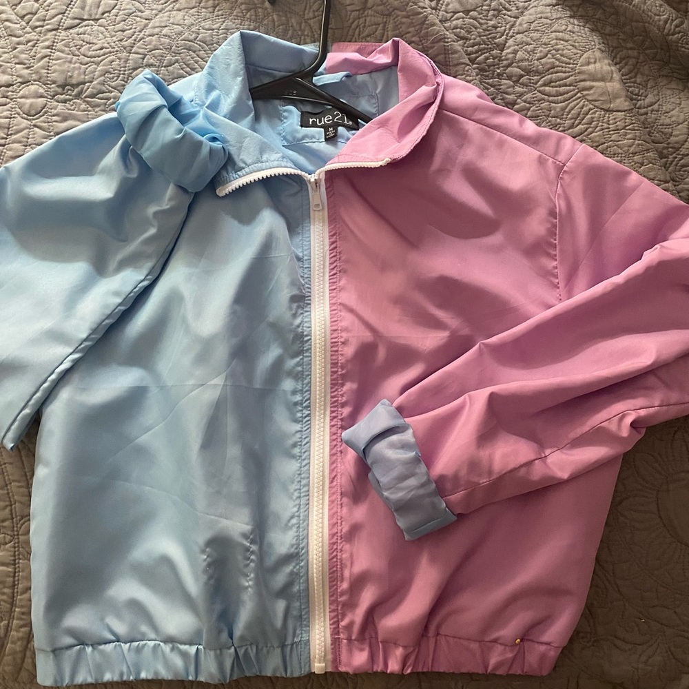multi color cropped wind breaker